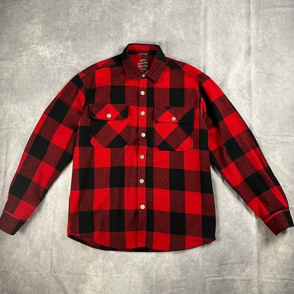 2016 Anti Social Social Club Flannel Shirt M Size - Picture 1 of 4